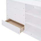 Luxystar Letto a castello moderno completo su completo con 4 cassetti e 3 mensole
