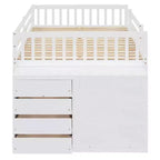 Luxystar Letto a castello moderno completo su completo con 4 cassetti e 3 mensole