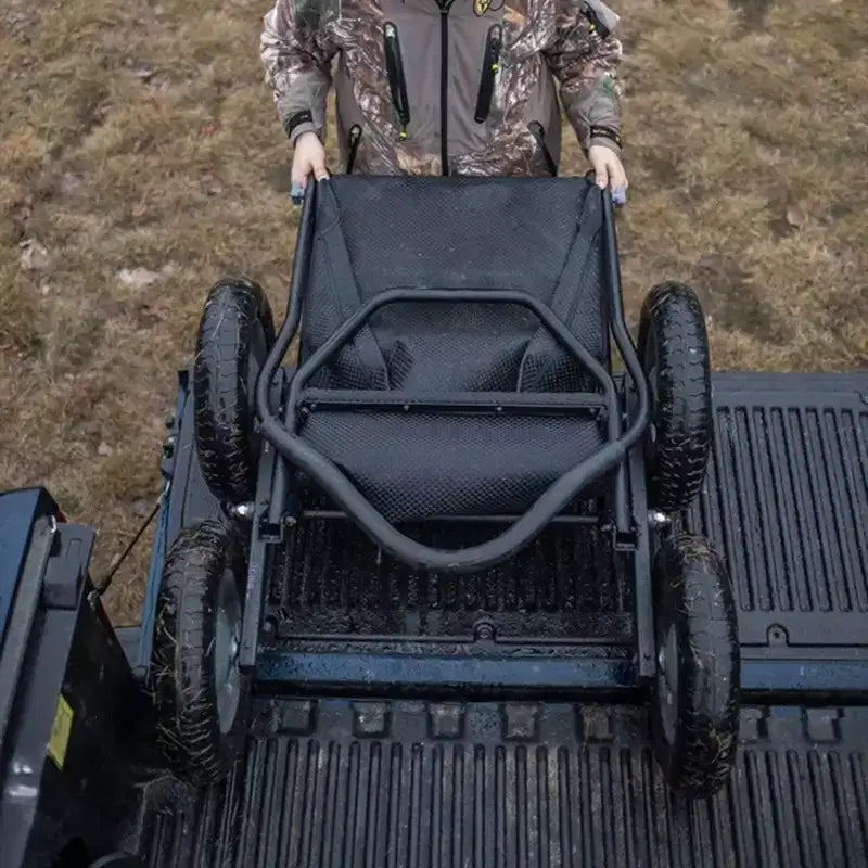 Carrello pieghevole multiuso Hawk Crawler, carrello per la caccia al cervo e la pesca con capacità di 227 kg per il trasporto di selvaggina, esche, attrezzatura da caccia e legna, nero