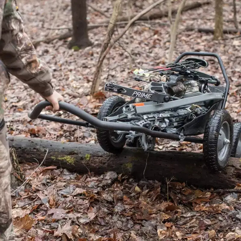 Carrello pieghevole multiuso Hawk Crawler, carrello per la caccia al cervo e la pesca con capacità di 227 kg per il trasporto di selvaggina, esche, attrezzatura da caccia e legna, nero