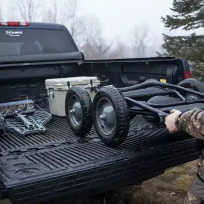 Carrello pieghevole multiuso Hawk Crawler, carrello per la caccia al cervo e la pesca con capacità di 227 kg per il trasporto di selvaggina, esche, attrezzatura da caccia e legna, nero