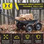 Carrello pieghevole multiuso Hawk Crawler, carrello per la caccia al cervo e la pesca con capacità di 227 kg per il trasporto di selvaggina, esche, attrezzatura da caccia e legna, nero