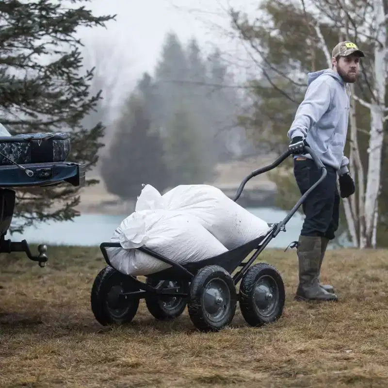 Carrello pieghevole multiuso Hawk Crawler, carrello per la caccia al cervo e la pesca con capacità di 227 kg per il trasporto di selvaggina, esche, attrezzatura da caccia e legna, nero