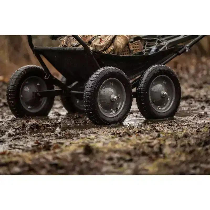 Carrello pieghevole multiuso Hawk Crawler, carrello per la caccia al cervo e la pesca con capacità di 227 kg per il trasporto di selvaggina, esche, attrezzatura da caccia e legna, nero