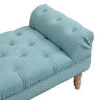 Whisen Panca fondoletto, panca da ingresso, pouf imbottito con tessuto capitonné, braccioli arrotolati, gambe a zucca, schiuma premium, facile montaggio
