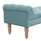 Whisen Panca fondoletto, panca da ingresso, pouf imbottito con tessuto capitonné, braccioli arrotolati, gambe a zucca, schiuma premium, facile montaggio