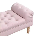 Whisen Panca fondoletto, panca da ingresso, pouf imbottito con tessuto capitonné, braccioli arrotolati, gambe a zucca, schiuma premium, facile montaggio