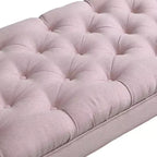 Whisen Panca fondoletto, panca da ingresso, pouf imbottito con tessuto capitonné, braccioli arrotolati, gambe a zucca, schiuma premium, facile montaggio