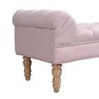 Whisen Panca fondoletto, panca da ingresso, pouf imbottito con tessuto capitonné, braccioli arrotolati, gambe a zucca, schiuma premium, facile montaggio