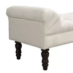 Whisen Panca fondoletto, panca da ingresso, pouf imbottito con tessuto capitonné, braccioli arrotolati, gambe a zucca, schiuma premium, facile montaggio