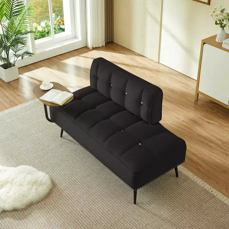 Divano a 2 Posti ModernLuxe 54 pollici in Velluto con Tavolino Girevole e Schienale, per Soggiorno e Camera da Letto