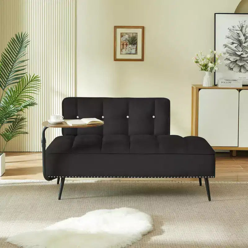 Divano a 2 Posti ModernLuxe 54 pollici in Velluto con Tavolino Girevole e Schienale, per Soggiorno e Camera da Letto
