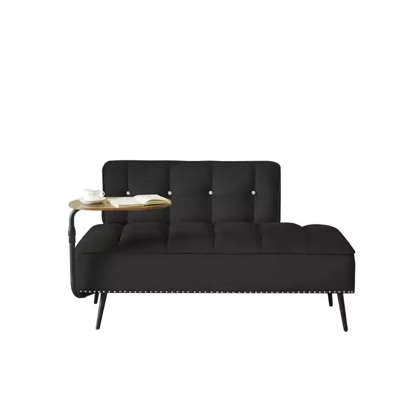 Divano a 2 Posti ModernLuxe 54 pollici in Velluto con Tavolino Girevole e Schienale, per Soggiorno e Camera da Letto