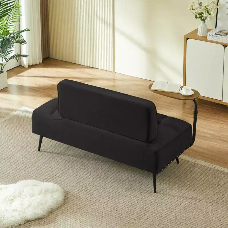 Divano a 2 Posti ModernLuxe 54 pollici in Velluto con Tavolino Girevole e Schienale, per Soggiorno e Camera da Letto