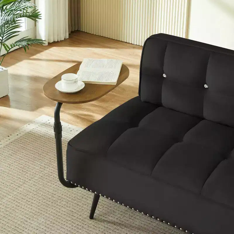 Divano a 2 Posti ModernLuxe 54 pollici in Velluto con Tavolino Girevole e Schienale, per Soggiorno e Camera da Letto