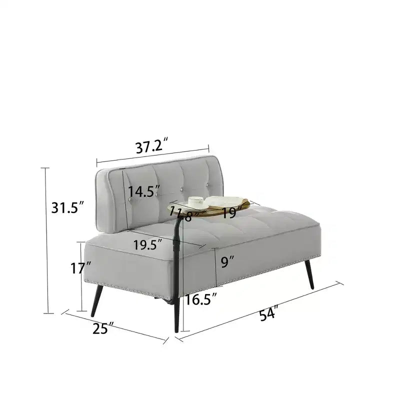 Divano a 2 Posti ModernLuxe 54 pollici in Velluto con Tavolino Girevole e Schienale, per Soggiorno e Camera da Letto
