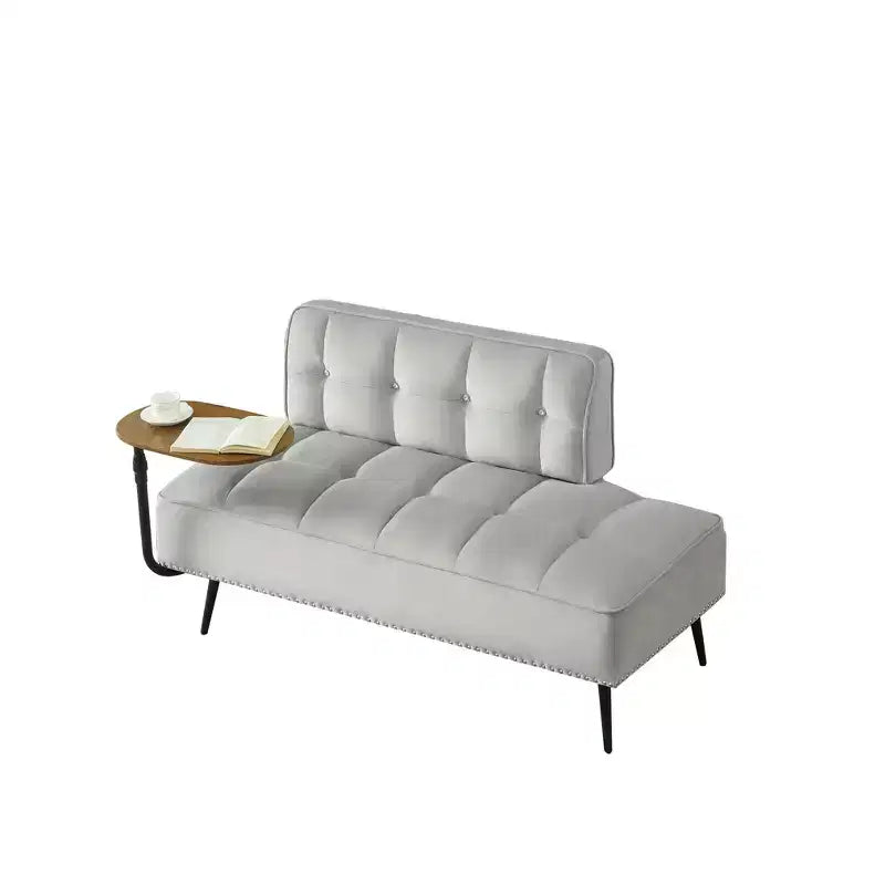 Divano a 2 Posti ModernLuxe 54 pollici in Velluto con Tavolino Girevole e Schienale, per Soggiorno e Camera da Letto