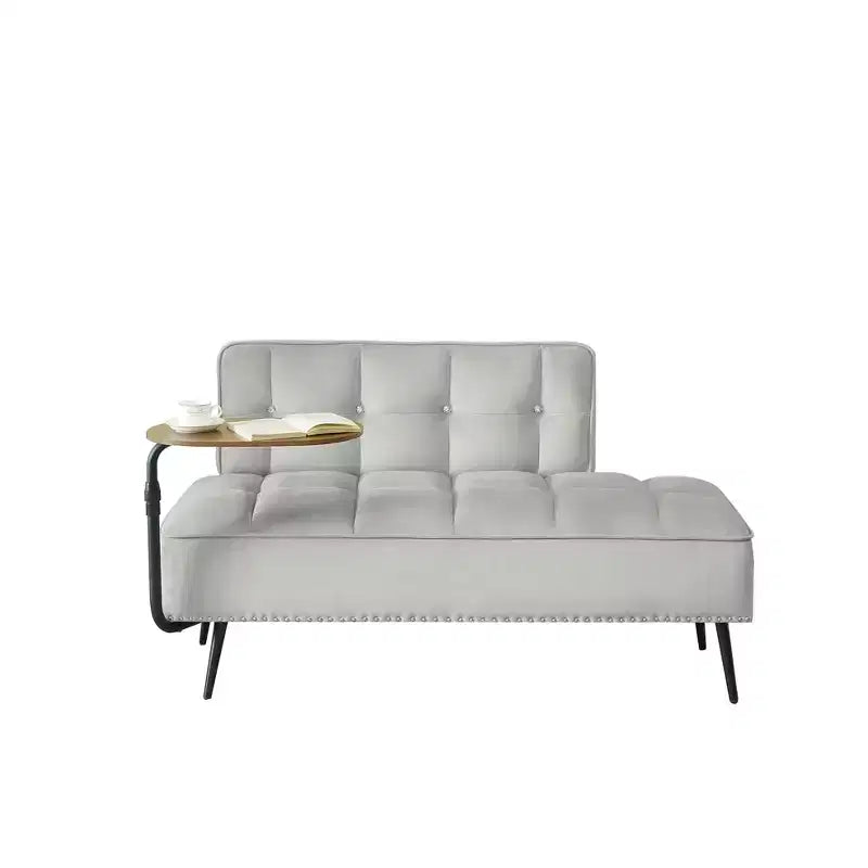 Divano a 2 Posti ModernLuxe 54 pollici in Velluto con Tavolino Girevole e Schienale, per Soggiorno e Camera da Letto