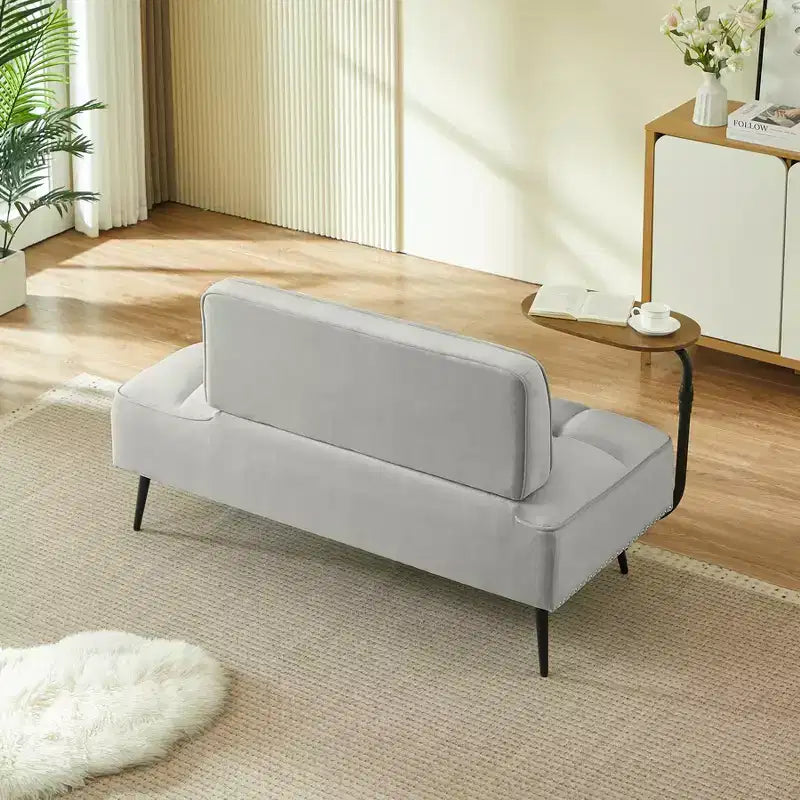 Divano a 2 Posti ModernLuxe 54 pollici in Velluto con Tavolino Girevole e Schienale, per Soggiorno e Camera da Letto
