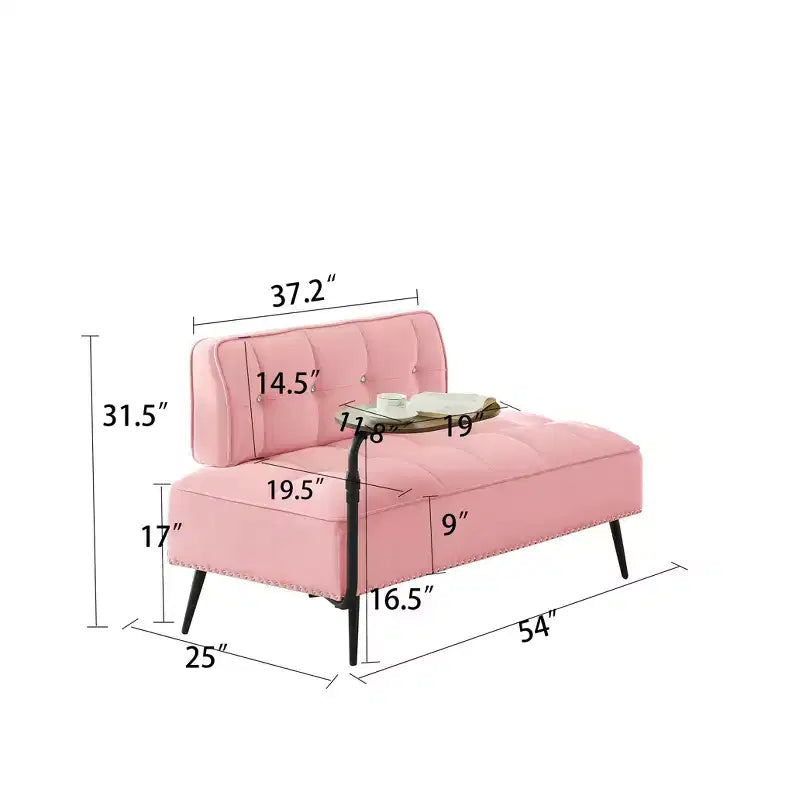 Divano a 2 Posti ModernLuxe 54 pollici in Velluto con Tavolino Girevole e Schienale, per Soggiorno e Camera da Letto
