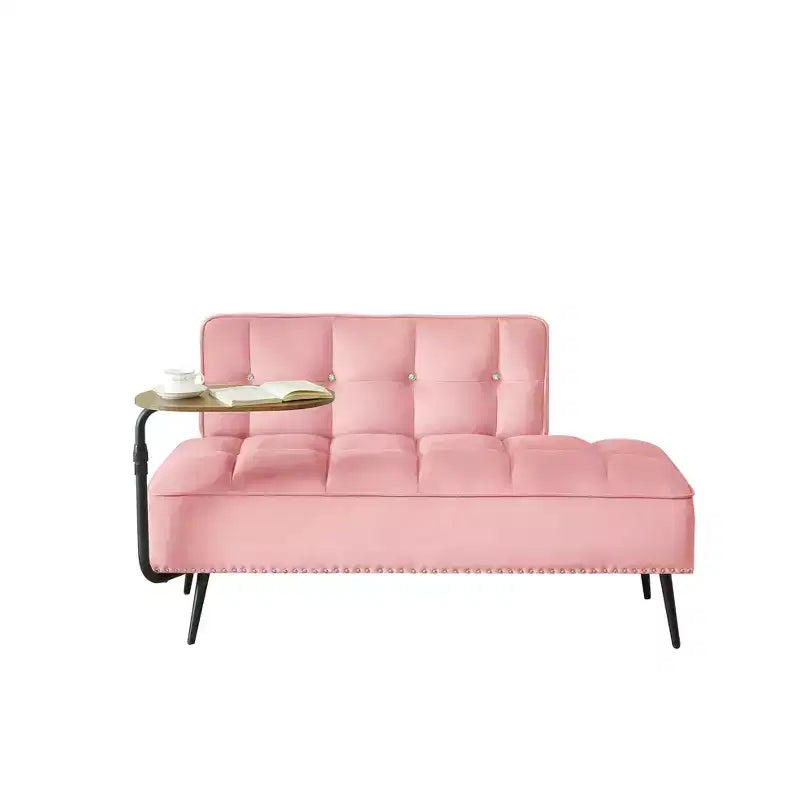 Divano a 2 Posti ModernLuxe 54 pollici in Velluto con Tavolino Girevole e Schienale, per Soggiorno e Camera da Letto