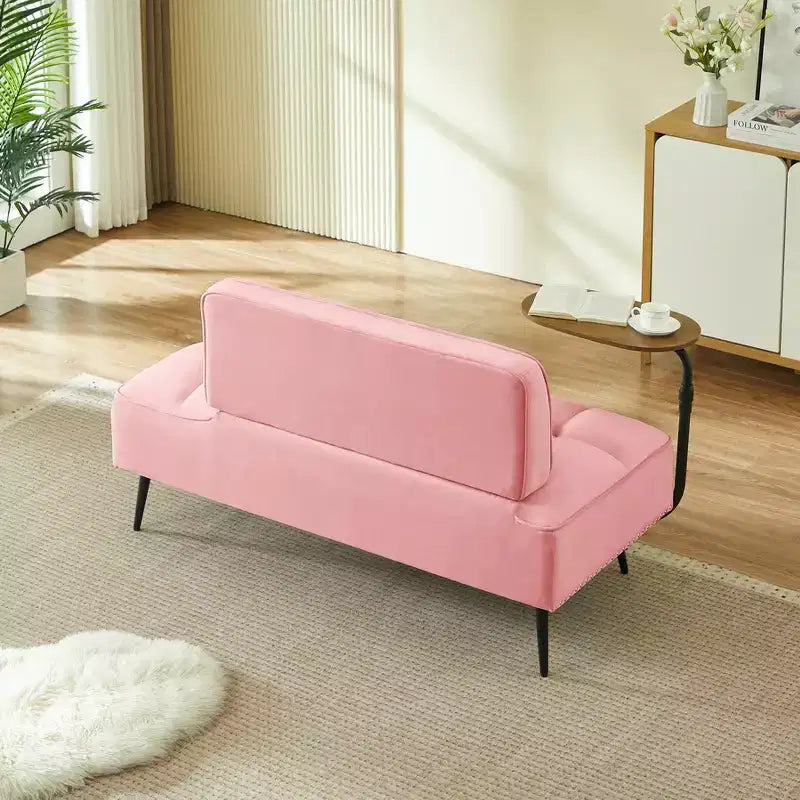 Divano a 2 Posti ModernLuxe 54 pollici in Velluto con Tavolino Girevole e Schienale, per Soggiorno e Camera da Letto