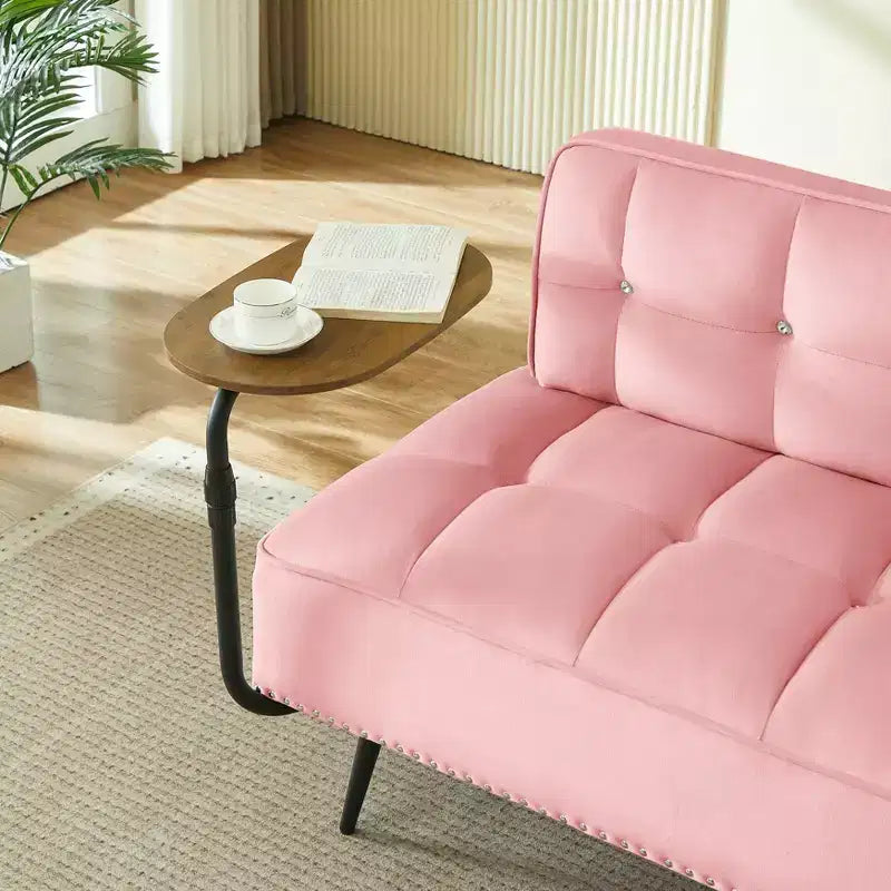 Divano a 2 Posti ModernLuxe 54 pollici in Velluto con Tavolino Girevole e Schienale, per Soggiorno e Camera da Letto