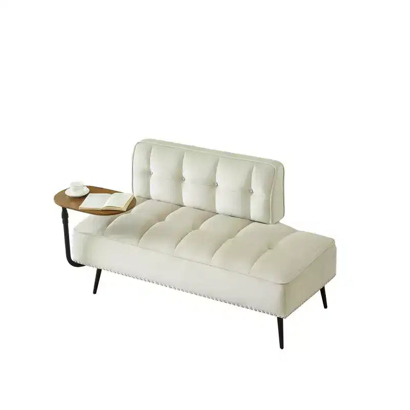 Divano a 2 Posti ModernLuxe 54 pollici in Velluto con Tavolino Girevole e Schienale, per Soggiorno e Camera da Letto