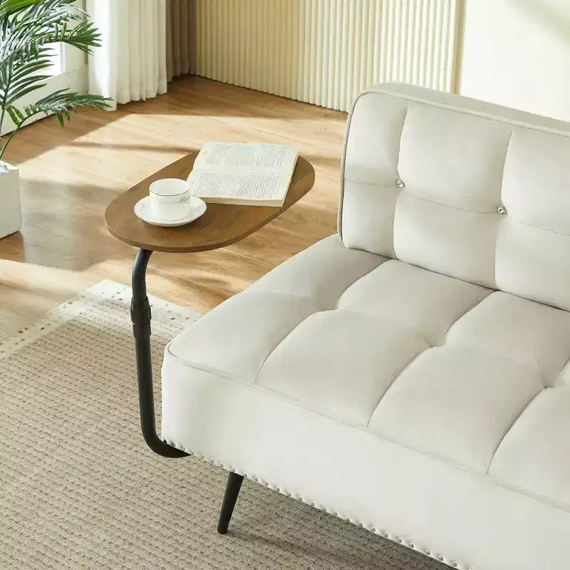 Divano a 2 Posti ModernLuxe 54 pollici in Velluto con Tavolino Girevole e Schienale, per Soggiorno e Camera da Letto