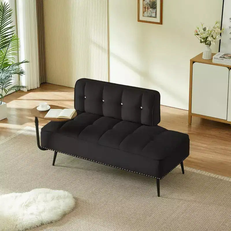 Divano a 2 Posti ModernLuxe 54 pollici in Velluto con Tavolino Girevole e Schienale, per Soggiorno e Camera da Letto