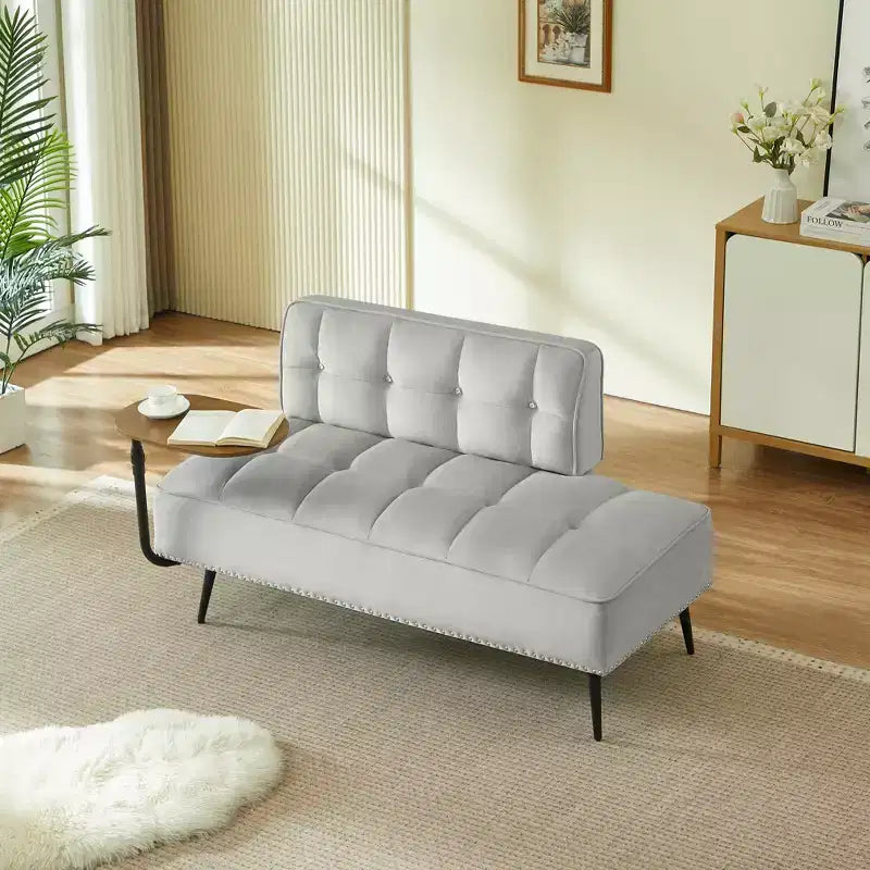 Divano a 2 Posti ModernLuxe 54 pollici in Velluto con Tavolino Girevole e Schienale, per Soggiorno e Camera da Letto