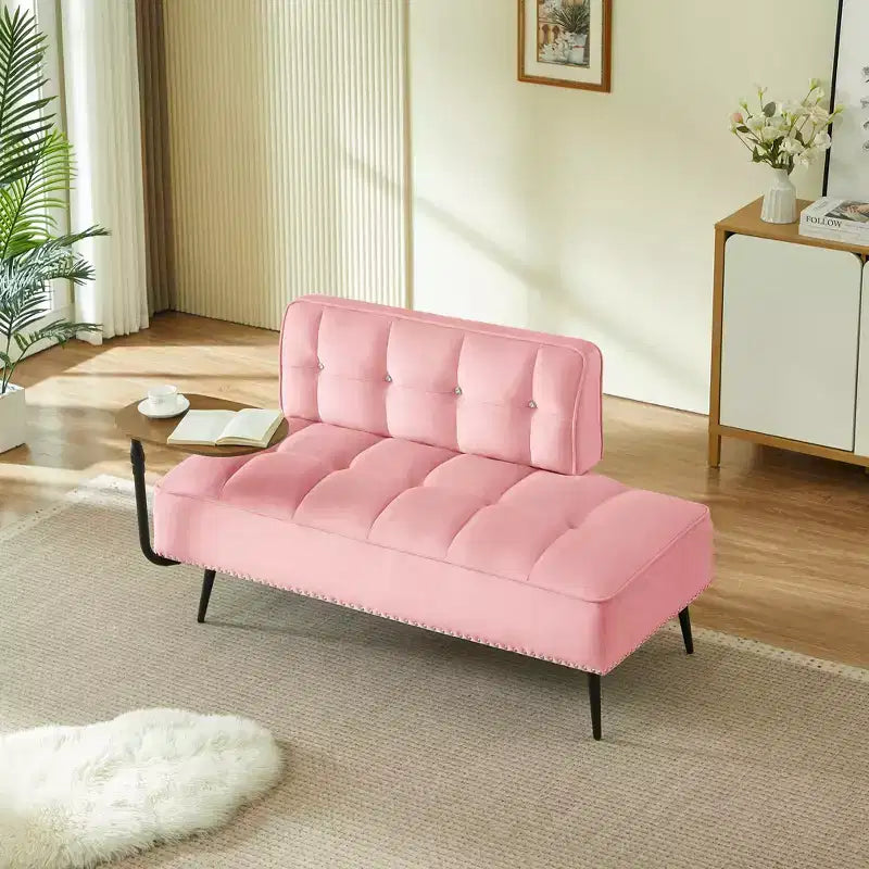 Divano a 2 Posti ModernLuxe 54 pollici in Velluto con Tavolino Girevole e Schienale, per Soggiorno e Camera da Letto
