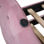 Divano Letto Zeus & Ruta con rotelle, imbottito, in velluto, con porte USB per la ricarica
