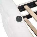 Divano Letto Zeus & Ruta con rotelle, imbottito, in velluto, con porte USB per la ricarica