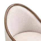 Set di 2 sedie da pranzo moderne di metà secolo, poltrone curve rivestite in twill con struttura in legno di gomma massello, sedie da cucina beige - ModernLuxe