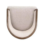 Set di 2 sedie da pranzo moderne di metà secolo, poltrone curve rivestite in twill con struttura in legno di gomma massello, sedie da cucina beige - ModernLuxe