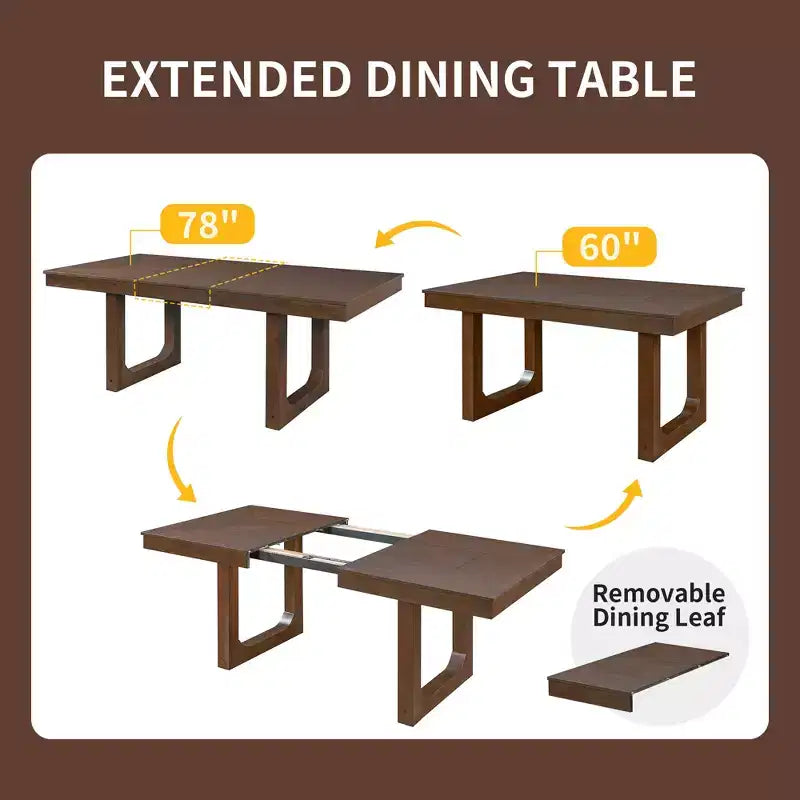 GDFStudio Phillips Tavolo da Pranzo Allungabile in Legno per Fattoria 60-78