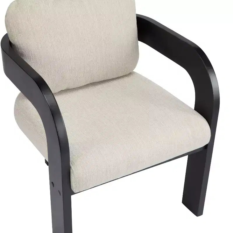 Set di 2 sedie da pranzo, sedie da cucina e sala da pranzo con schienale a cuscino, poltroncine Bouclé con struttura in legno di caucciù - ModernLuxe