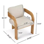 Set di 2 sedie da pranzo, sedie da cucina e sala da pranzo con schienale a cuscino, poltroncine Bouclé con struttura in legno di caucciù - ModernLuxe