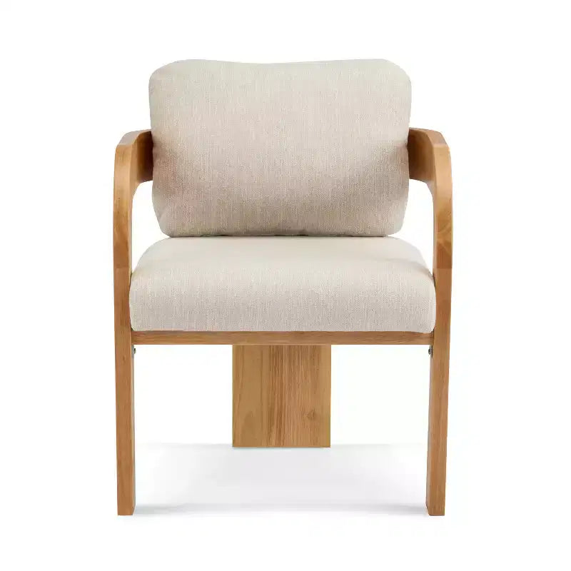Set di 2 sedie da pranzo, sedie da cucina e sala da pranzo con schienale a cuscino, poltroncine Bouclé con struttura in legno di caucciù - ModernLuxe
