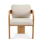 Set di 2 sedie da pranzo, sedie da cucina e sala da pranzo con schienale a cuscino, poltroncine Bouclé con struttura in legno di caucciù - ModernLuxe