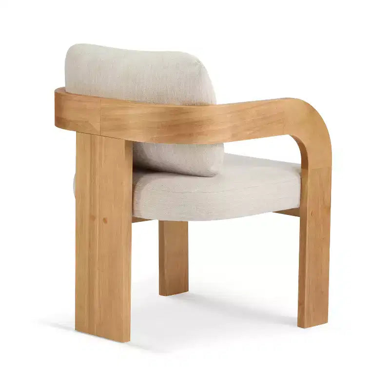 Set di 2 sedie da pranzo, sedie da cucina e sala da pranzo con schienale a cuscino, poltroncine Bouclé con struttura in legno di caucciù - ModernLuxe