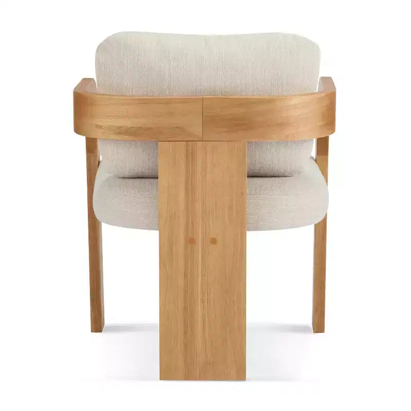 Set di 2 sedie da pranzo, sedie da cucina e sala da pranzo con schienale a cuscino, poltroncine Bouclé con struttura in legno di caucciù - ModernLuxe