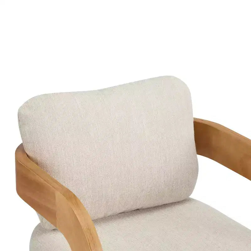 Set di 2 sedie da pranzo, sedie da cucina e sala da pranzo con schienale a cuscino, poltroncine Bouclé con struttura in legno di caucciù - ModernLuxe