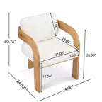 Set di 2 sedie da pranzo, sedie da cucina e sala da pranzo con schienale a cuscino, poltroncine Bouclé con struttura in legno di caucciù - ModernLuxe