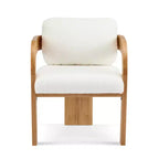 Set di 2 sedie da pranzo, sedie da cucina e sala da pranzo con schienale a cuscino, poltroncine Bouclé con struttura in legno di caucciù - ModernLuxe