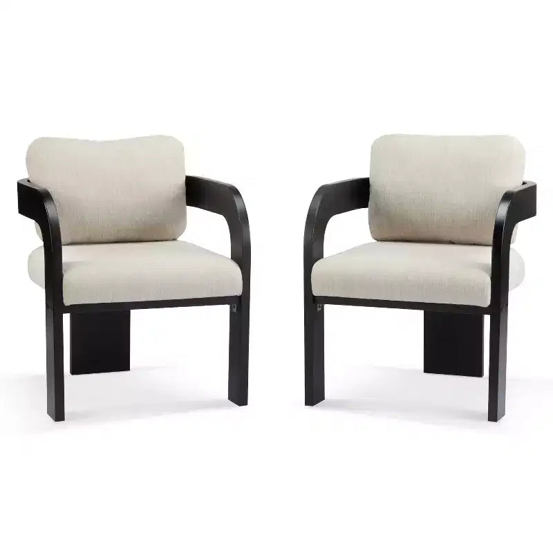 Set di 2 sedie da pranzo, sedie da cucina e sala da pranzo con schienale a cuscino, poltroncine Bouclé con struttura in legno di caucciù - ModernLuxe