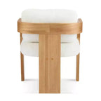 Set di 2 sedie da pranzo, sedie da cucina e sala da pranzo con schienale a cuscino, poltroncine Bouclé con struttura in legno di caucciù - ModernLuxe