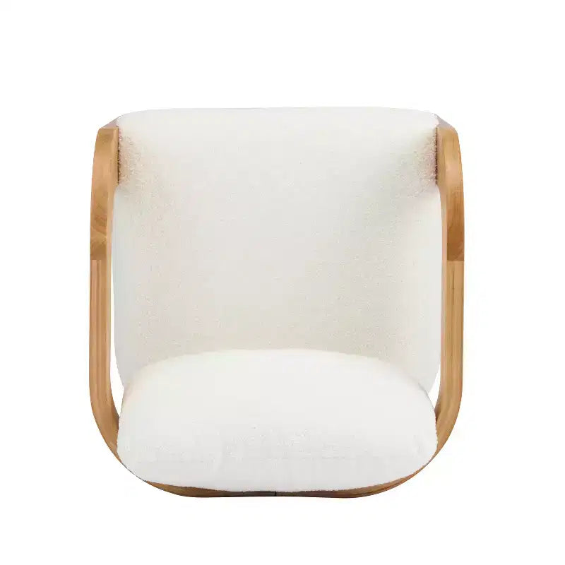 Set di 2 sedie da pranzo, sedie da cucina e sala da pranzo con schienale a cuscino, poltroncine Bouclé con struttura in legno di caucciù - ModernLuxe