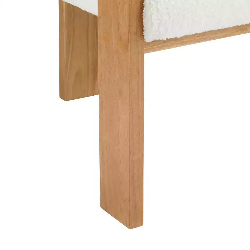 Set di 2 sedie da pranzo, sedie da cucina e sala da pranzo con schienale a cuscino, poltroncine Bouclé con struttura in legno di caucciù - ModernLuxe